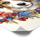 Patriottische Puppy 4 juli Verenigde Staten Onafha Poster (Hoek)