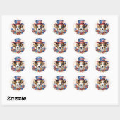 Patriottische Puppy 4 juli Verenigde Staten Onafha Ronde Sticker (Vel)