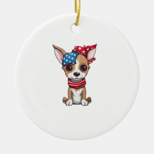 Patriottische Puppy - Stijl 4 Keramisch Ornament