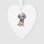 Patriottische Puppy - Stijl 9 Ornament (voorkant)