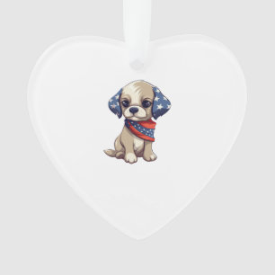 Patriottische Puppy - Stijl 9 Ornament