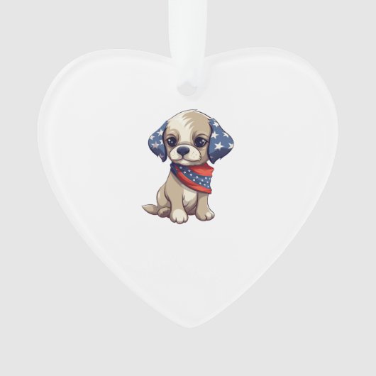 Patriottische Puppy - Stijl 9 Ornament (voorkant)
