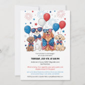 Patriottische pups 4 juli kaart (Voorkant)