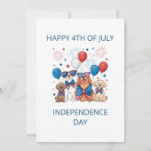 Patriottische pups 4 juli kaart (Achterkant)