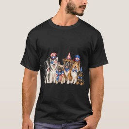 Patriottische Pups USA Onafhankelijkheidsdag Honde T-shirt