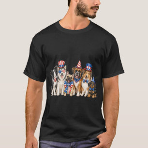 Patriottische Pups USA Onafhankelijkheidsdag Honde T-shirt