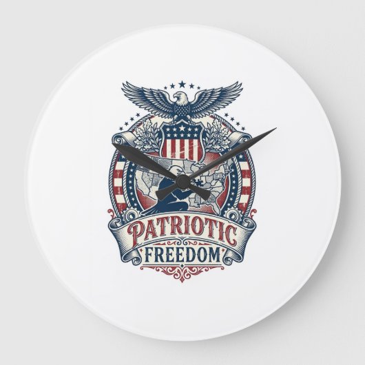 Patriottische Puzzel Liefhebber Vector Grafische T Grote Klok (Voorkant)