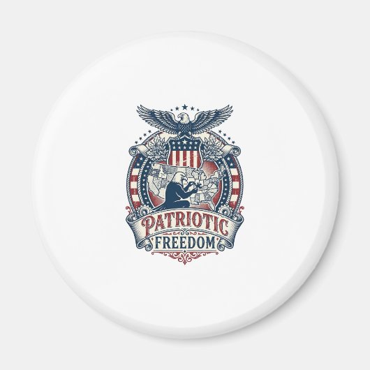 Patriottische Puzzel Liefhebber Vector Grafische T Magneet (Voorkant)