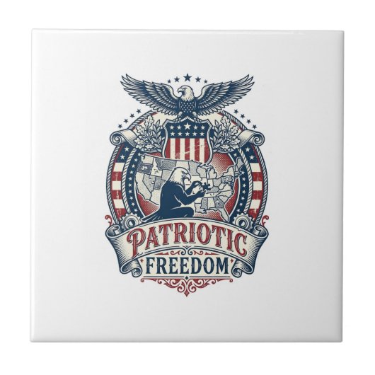 Patriottische Puzzel Liefhebber Vector Grafische T Tegeltje (Voorkant)