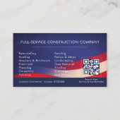 Patriottische QR-code voor thuisrenovatie Visitekaartje (Achterkant)