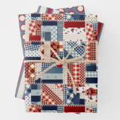Patriottische Quilt Wrapping Paper Set (In situ)