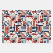 Patriottische Quilt Wrapping Paper Set (Voorkant)