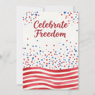 Patriottische quote Vier het Vrij Amerika Onafhank Feestdagenkaart