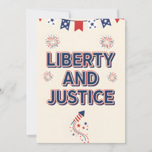 Patriottische quote Vrijheid en gerechtigheid VS O Feestdagenkaart
