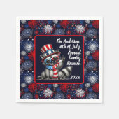 Patriottische Raccoon 4 juli Partij Servet (Voorkant)