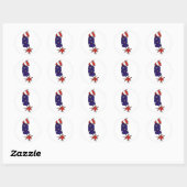 Patriottische raket ronde sticker (Vel)