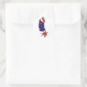 Patriottische raket ronde sticker (Tas)