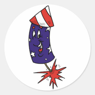 Patriottische raket ronde sticker