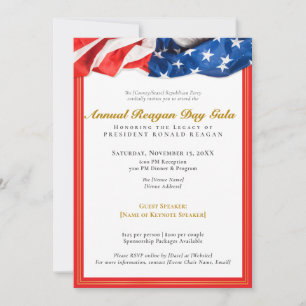 Patriottische Reagan Day Gala Fundraiser Republike Kaart