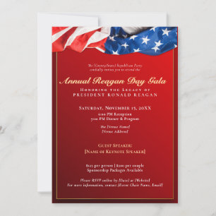 Patriottische Reagan Day Gala Republikeinse inzame Kaart