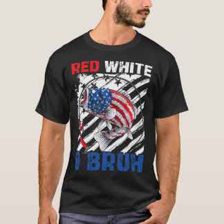 Patriottische Red White & Bruh Amerika Vis 4 juli T-shirt