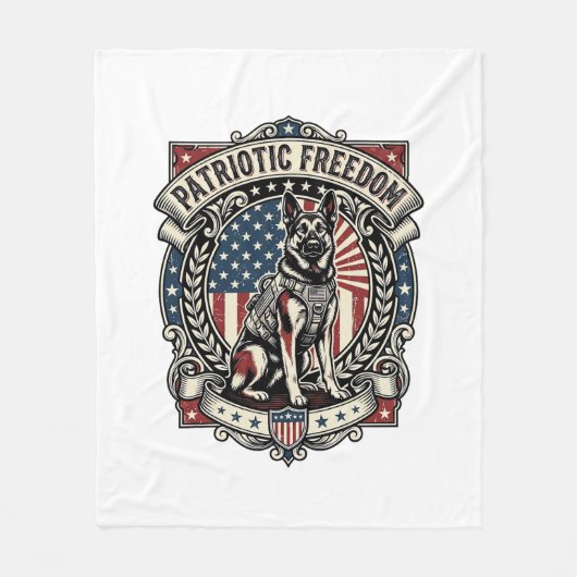 Patriottische Reddingshond Fleece Deken (Voorkant)
