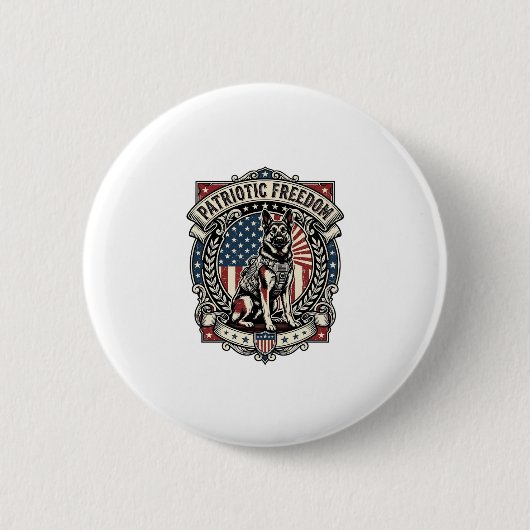 Patriottische Reddingshond Ronde Button 5,7 Cm (Voorkant)
