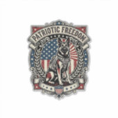 Patriottische Reddingshond Sticker (Voorkant)