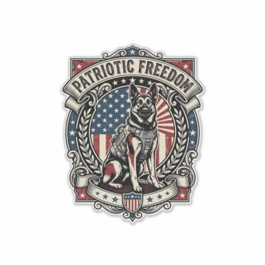 Patriottische Reddingshond Sticker (Voorkant)