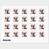 Patriottische Regenlaars Bloem Kunst Vierkante Sticker (Vel)