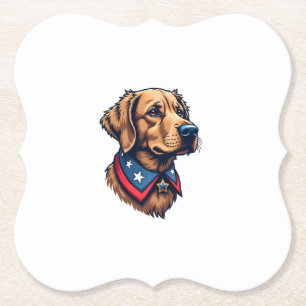 Patriottische Retriever Mascotte Vintage Hond T-sh Kartonnen Onderzetters