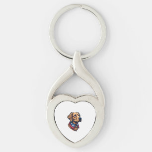 Patriottische Retriever Mascotte Vintage Hond T-sh Sleutelhanger