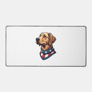 Patriottische Retriever Mascotte Vintage Hond Tee  Bureaumat