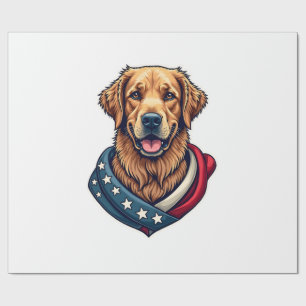 Patriottische Retriever Trots Vintage Hond Shirt 4 Cadeaupapier