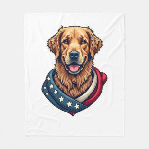 Patriottische Retriever Trots Vintage Hond Shirt 4 Fleece Deken