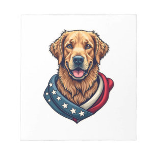 Patriottische Retriever trots vintage hond shirt 4 Notitieblok
