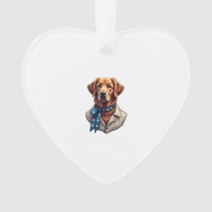 Patriottische Retriever Trots Vintage Hond Shirt Ornament
