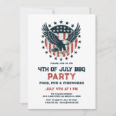 Patriottische Retro Amerikaanse Adelaar BBQ Uitnod Kaart (Voorkant)