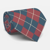Patriottische Retro Argyle Mannen Stropdas Gift (Opgerold)