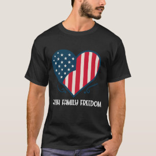 Patriottische Retro Geloof Familie Vrijheid VS T- T-shirt