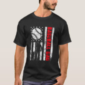 Patriottische Retro USA Amerikaanse vlag Baseball  T-shirt (Voorkant)