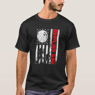 Patriottische Retro USA Amerikaanse vlag Bowling P T-shirt