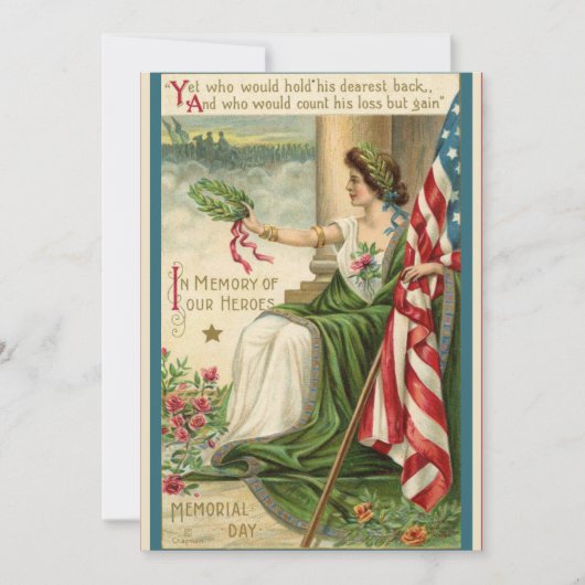 Patriottische  Retro USA Lady Liberty Feestdagenkaart (Voorkant)