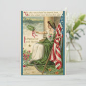 Patriottische  Retro USA Lady Liberty Feestdagenkaart (Staand voorkant)