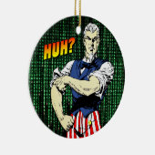 Patriottische Retro Whimsy: Uncle Sam's Roll-Up Sl Keramisch Ornament (Rechts)