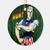 Patriottische Retro Whimsy: Uncle Sam's Roll-Up Sl Keramisch Ornament (Links)