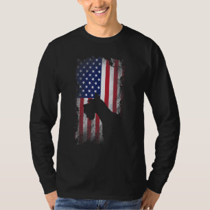 Patriottische Reuzen Schnauzer Amerikaanse Vlag Co T-shirt