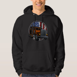 Patriottische Rig – Bruine Truck & Vlag Hoodie