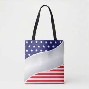 Patriottische Rip en Scheur Tote Bag