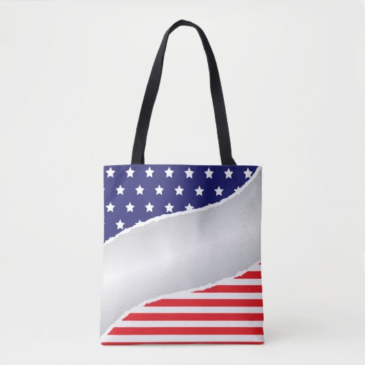Patriottische Rip en Scheur Tote Bag (Voorkant)